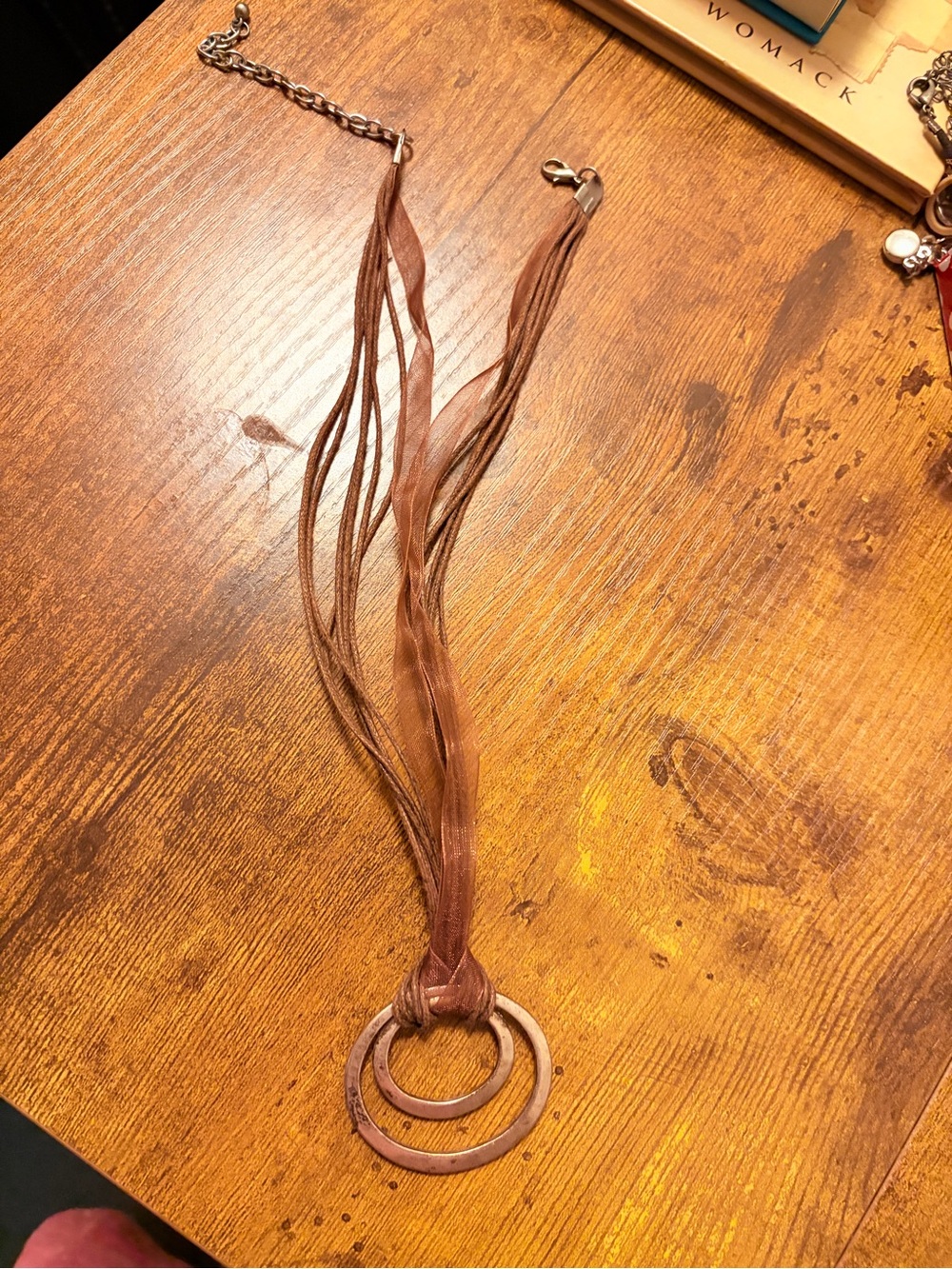 Rustic Multi-Strand Lace and Leather Necklace